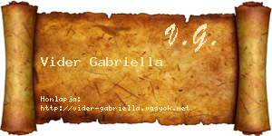Vider Gabriella névjegykártya